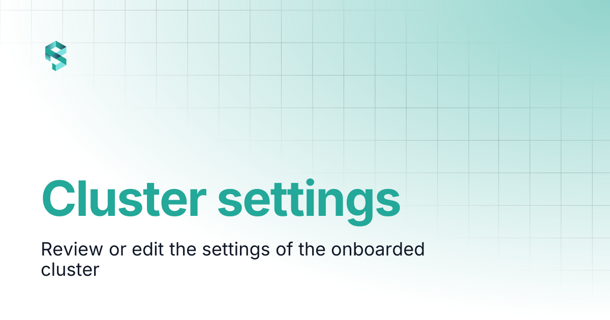 Cluster settings | PerfectScale