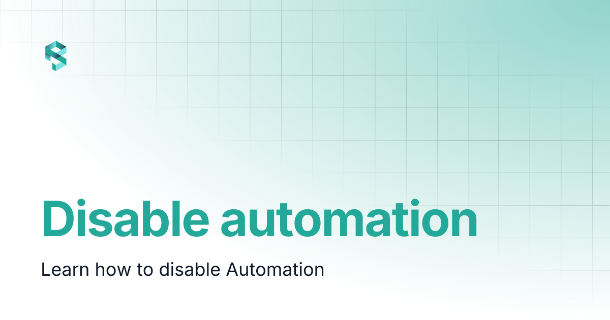 Disable automation | PerfectScale