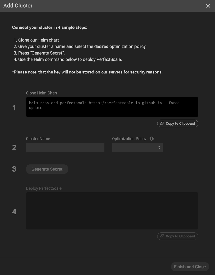 Cluster configuration